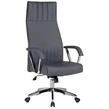 aea Chefsessel Holz/Leder Grau