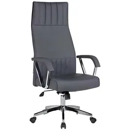 aea Chefsessel Holz/Leder Grau
