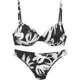 French Connection Bügel-Bikini Damen Schwarz/Creme 44 Cup C