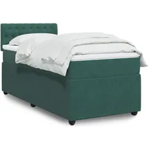 vidaXL Boxspringbett mit Matratze Dunkelgrün 140x200 cm Samt