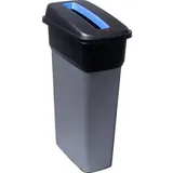 Vileda Abfallbehälter Geo 55l für Papier metallic schwarz/blau