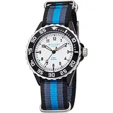 REGENT Kinder Jugend-Armbanduhr blau grau Analog F-1204 Textil-Armband D2URBA383 - Blau