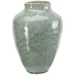 Vase , grün , Steinzeug , Maße (cm): H: 31  Ø: 20.5