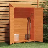 Susany Geräteschuppen Gartenschrank Holz Gerätehaus Gartenhaus Geräteschuppen Geräteschrank Holzhütte Holzhaus Massivholz Tanne Braun 102x52x174,5 cm