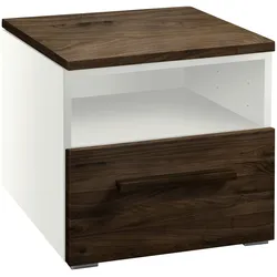 Hasena Accessoires Onia Nachttisch Massivholz 45x50x41 cm - montiert - Weiß/Braun