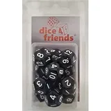 Dice4friends 70788 - Würfelset D12: Pearl Black (12)