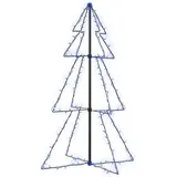 vidaXL Weihnachtsbaum Kegelform Metall 78x120 cm 160 LEDs blau