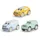 DICKIE Toys ABC - Cozy Friends Auto (11 cm) - Aufziehauto ab 1 Jahr mit Rückzug und weichem Material zum Quetschen, Spielzeug für Babys und Kinder ab 12 Monate, 3-Fach Sortiert, zufällige Auswahl