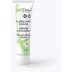 Lovi Dog Gesunde Gelenke und Knochen - Hunde- und Katzenpastete in der Tube, Premium Sahnefleischsnack mit Vitaminen und Omega 3 und gemahlenen Eierschalen 90g