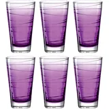 LEONARDO HOME 026837 Trinkglas VARIO STRUTTURA 6er-Set 280 ml violett, Glas, Lila