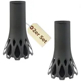 GarPet 2er Set Grabvase mit Sockel Gewicht Friedhofvase Grabschmuck Blumenvase Friedhof Grab Vase anthrazit 1,3 L Frostsicher