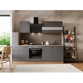 Respekta Küchenzeile Merle 240 cm grau