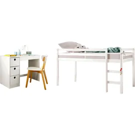 OTTO home Hochbett Alpi 90 x 200 cm Kiefer massiv weiß