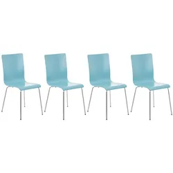 CLP 4er-Set  Wartezimmerstuhl PEPE mit ergonomisch geformten Holzsitz und Metallgestell I 4x Konferenzstuhl   In verschiedenen Farben erhältlich