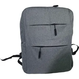 Hti-Living Kompakter Rucksack mit USB und Laptopfach Alltag, Schule, Uni oder Büro - Grau
