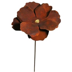 440s Gartenfigur 440s Mohnblüte mit goldfarbener Mitte, (Stück) braun
