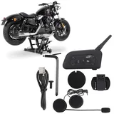 Set: Hebebühne Midlift L bis 680 kg sw ConStands mit Intercom Motorrad IK6 wireless