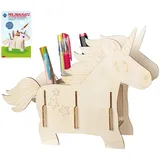 buttinette Holzbausatz Stiftehalter Einhorn 25 x 19 cm