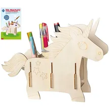 buttinette Holzbausatz Stiftehalter Einhorn 25 x 19 cm