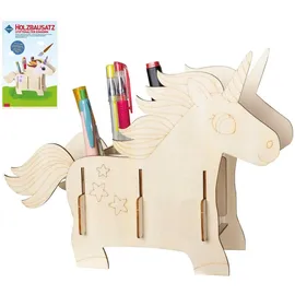buttinette Holzbausatz Stiftehalter Einhorn 25 x 19 cm