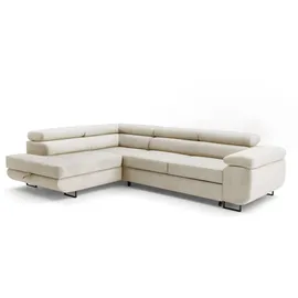 storez24 Eckcouch Textil 3-Sitzer Beige