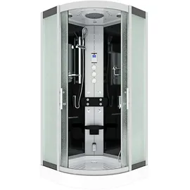 AcquaVapore Duschkabine Dusche D46-03M1 Komplettdusche Fertigdusche 80x80 cm - Schwarz