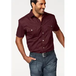 Kurzarmhemd, im Western-Stil, Gr. 37/38 (S) - N-Gr, bordeaux, , 610811-37 N-Gr