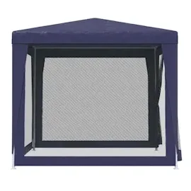 vidaXL Partyzelt mit 4 Mesh-Seitenwänden Blau 2,5x2,5 m HDPE
