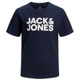 JACK & JONES Junior T-Shirt 'Ecorp' Weiß,Dunkelblau | 128