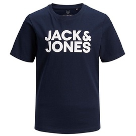 JACK & JONES Junior T-Shirt 'Ecorp' Weiß,Dunkelblau | 128