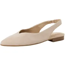 TAMARIS Damen Sling Pump mit Blockabsatz Leder, beige, 39 EU