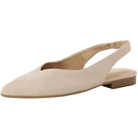TAMARIS Damen Sling Pump mit Blockabsatz Leder, beige, 39 EU