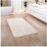 Paco Home Badematte »Corby 254«, Höhe 13 mm, rutschhemmend beschichtet, fußbodenheizungsgeeignet, Badteppich, Rauten Muster, Hoch-Tief Effekt, Memory-Foam Effekt, beige