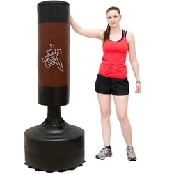 175cm Standboxsack Box Punching Bag Boxsack Stehend Boxständer Braun