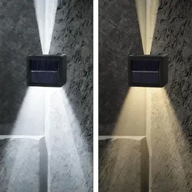 ideoon lights Set LED Solar Wandleuchte Kunststoff 9,0 cm 8er Set Warmweiss/Kaltweiss