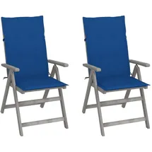 vidaXL Verstellbare Gartenstühle 69 x 69 x 110 cm grau 2 St.