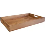 Serviertablett aus Holz 60x40x8cm Holztablett Frühstückstablett Dekotablett Tragetablett Präsentiertablett Bedientablett Servierunterlage Betttablett
