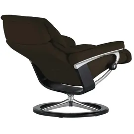 Stressless Relaxsessel Reno Leder 92 x 110 x 80 cm Braun mit Hocker