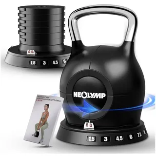 NEOLYMP Kettlebell 7-in-1 Kettlebell verstellbar 1,5-10 kg schwarz