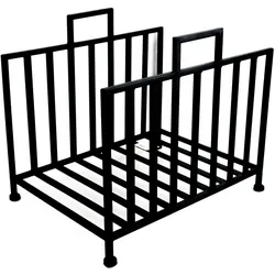 Kaminholz-Regal aus Metall in Schwarz