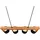Trio Cameron 4-flg. 75 cm schwarz/gold Holz/Textil