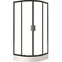 Adgo Bresso Dusche Duschkabine Duschwand Komplettdusche Halbrund 90x90 Duschkabine Schwarz - Schwarz