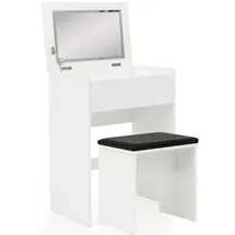 KADIMA DESIGN Schminktisch | Weiß, Klappspiegel | Hocker, Melaminharzbeschichtung. pflegeleicht & modern