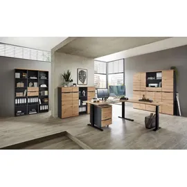 Innostyle Memphis Aktenschrank 75 x 38 x 197 cm braun/grau