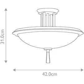 Elstead Lighting Dreyfus 3-flammige Halbdeckenleuchte - Olde Bronze