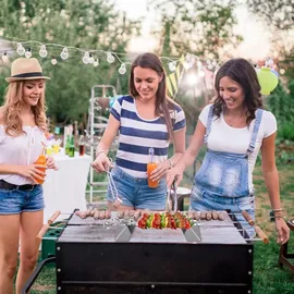 luxuskollektion Grillbesteck-Set 6 Stück Edelstahl weiß