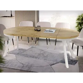 WFL GROUP Esstisch, Eiche, Holzwerkstoff, 9-Sitzer, Rund,Rund, 90x76x90 cm, Esszimmer, Tische, Esstische