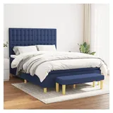 vidaXL Boxspringbett mit Matratze Blau 140x200 cm Stoff