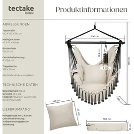 Tectake Hängesessel Malika Beige