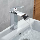 Waschtisch Armatur Wasserfall Bad Einhand Wasserhahn Mischbatterie Waschbecken